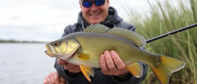 Perch fishing with a spinning rod