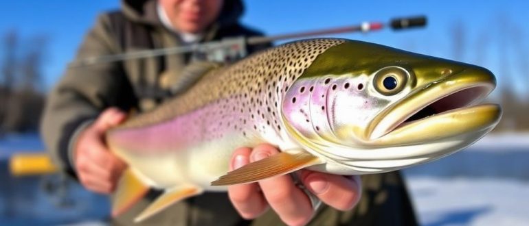 Specifics of winter trout fishing on spinning